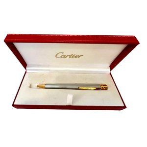 🎉SOLD🎉 Cartier de Santos Ballpoint Pen Palladium Finish Luxury Pen